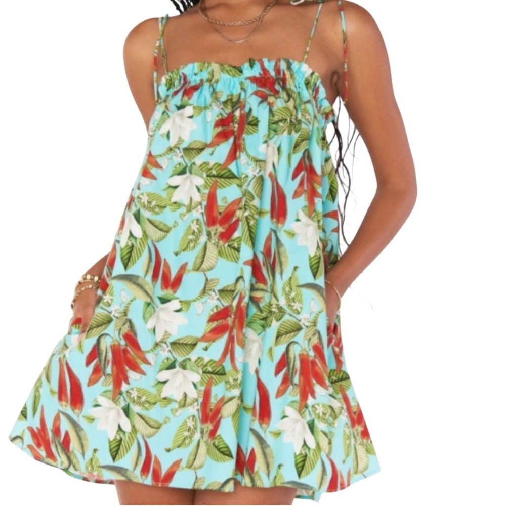 Show Me Your Mumu Angel Mini Spicy Peppers Cotton Blend Dress Sz M Tropical NWT